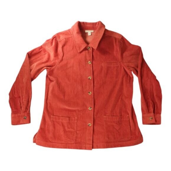 Appleseed's Jackets & Blazers - Appleseeds Womens Corduroy Button Front Jacket L‎ Red Long Sleeve Classic Retro